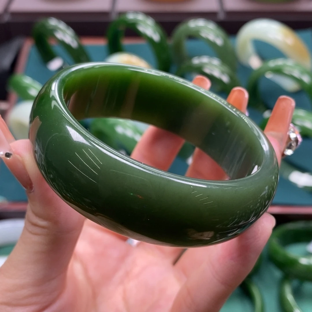 和田玉（碧玉）未镶嵌手镯5758