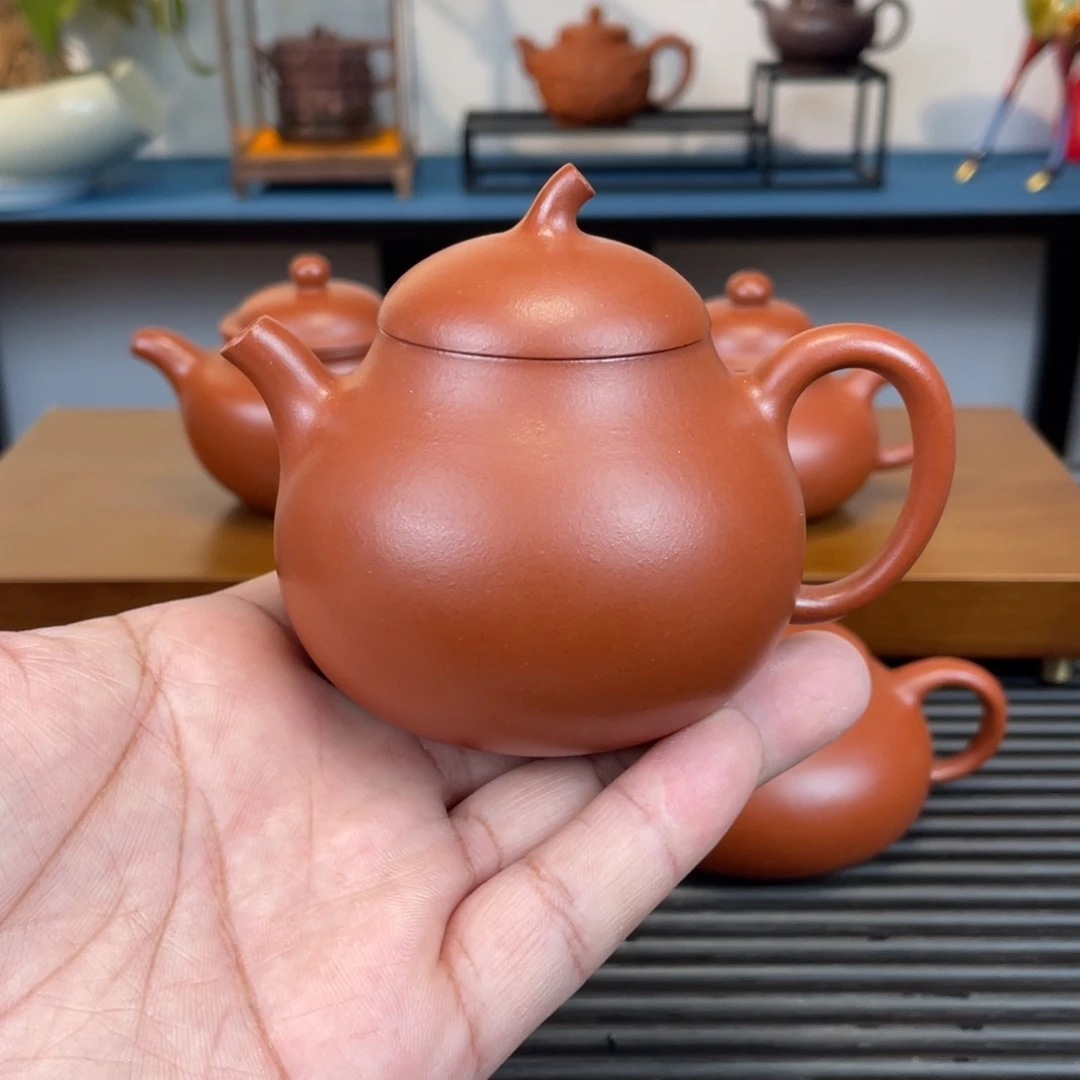 紫砂茶壶小红泥茄瓜180cc