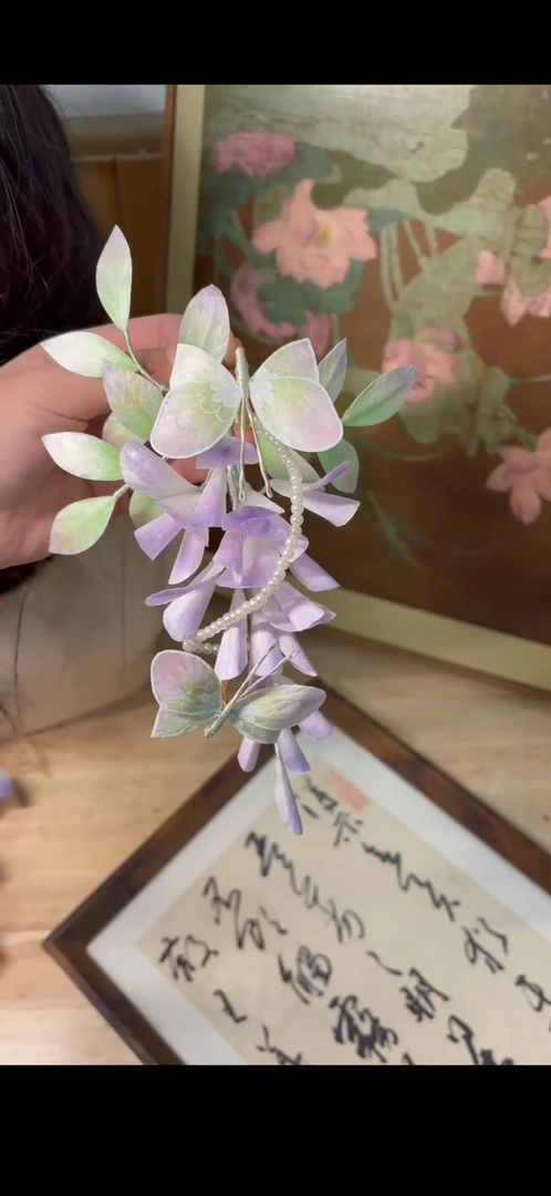 江南浔古风发饰汉服配饰 绒花默认软簪改主体找客服