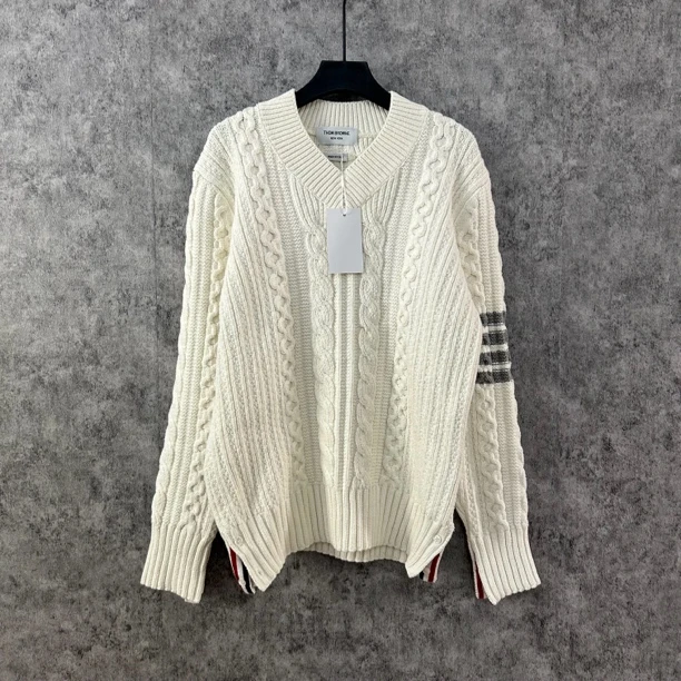 未使用 THOMBROWNE TB白色毛衣针织衫