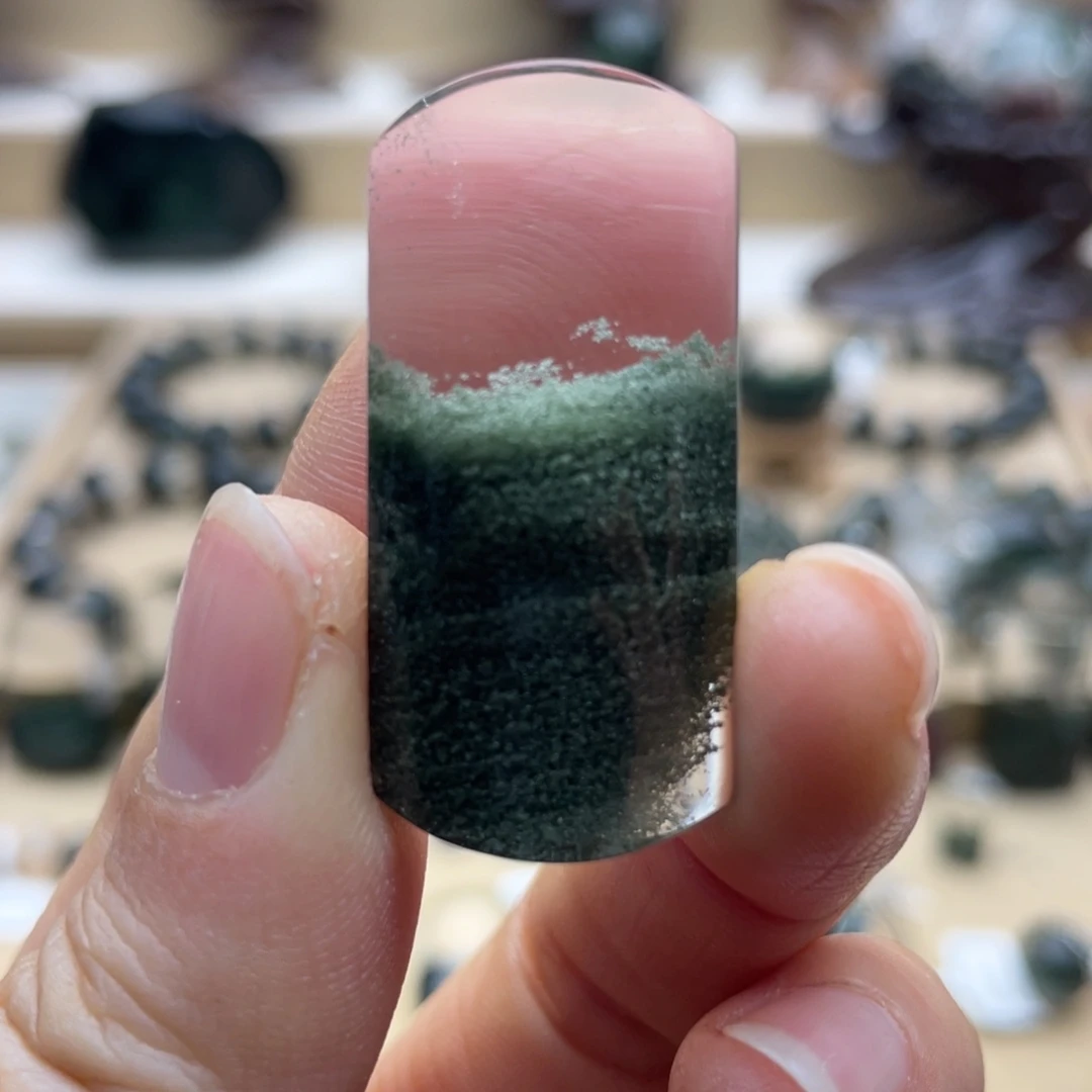 水晶未镶嵌颈饰绿幽灵聚宝盆无事牌