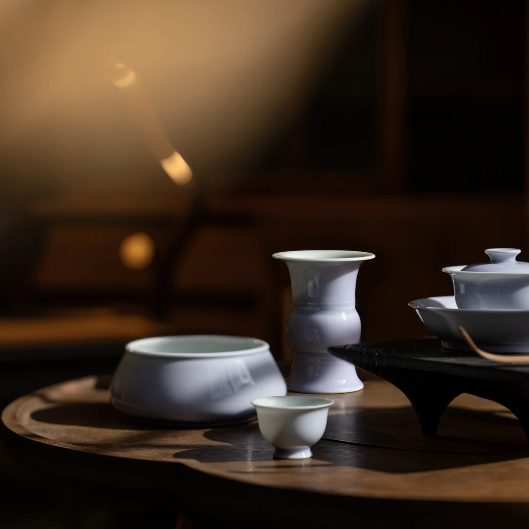 彤云山房景德镇高温颜色釉陶瓷姹紫茶杯茶具家用盖碗壶承小号