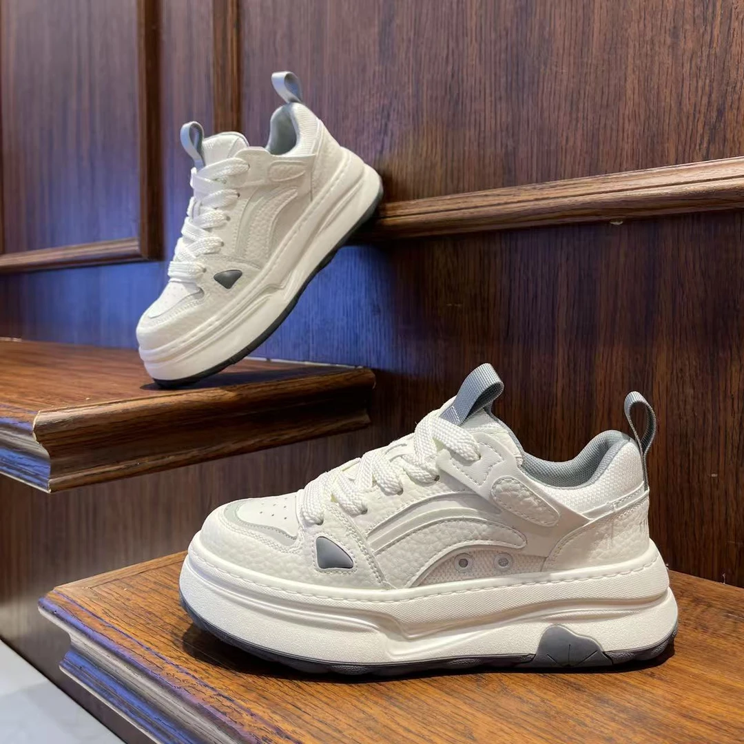 男鞋2025厚底百搭秋季时尚增高舒适休闲鞋低帮系带潮流男生鞋子