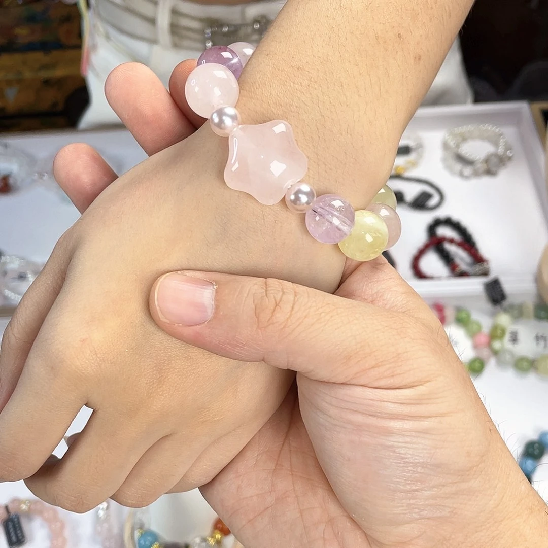 水晶手链银S925镀金镶嵌