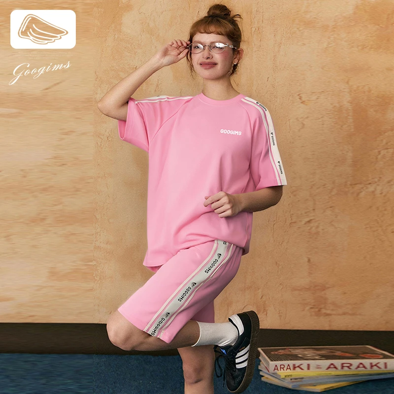 韩国Googims短袖美式运动百搭套装夏季新款情侣潮流休闲时尚套装