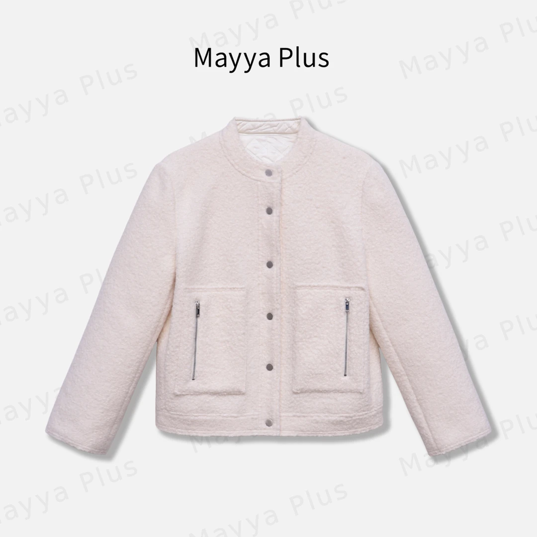 【月光手书】Mayya Plus麦芽定制小香风气质立领外套上衣女32546571