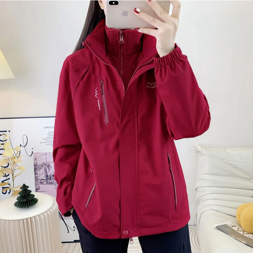 三合一两件套冲锋衣女可拆卸内胆防风防水保暖秋冬户外登山服外套