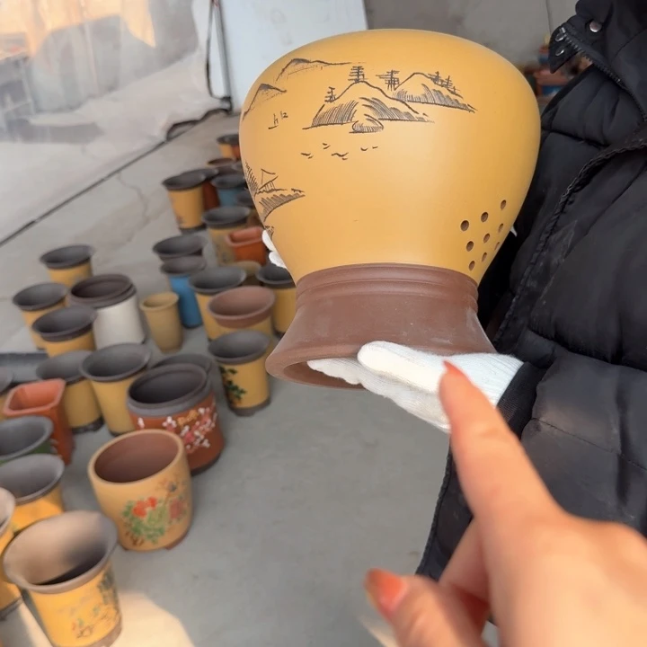 紫砂紫砂花盆26。25