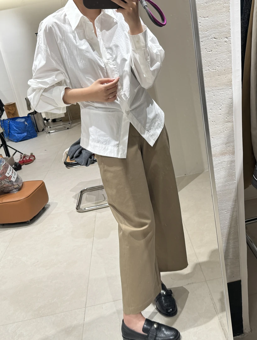 收腰立材气质通勤衬 简约小众休闲长袖常规