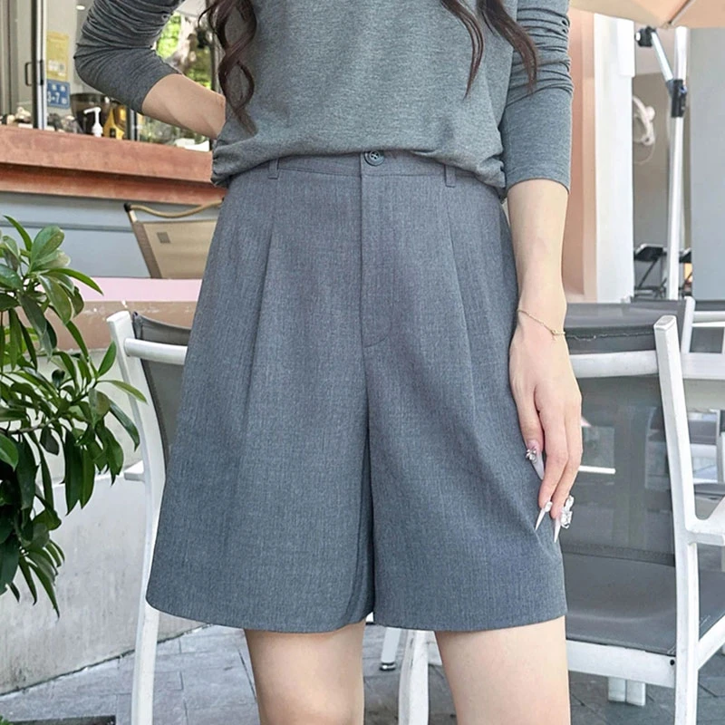 【商场同款】西装短裤极简风通勤显瘦薄款夏季高腰休闲裤女1100539