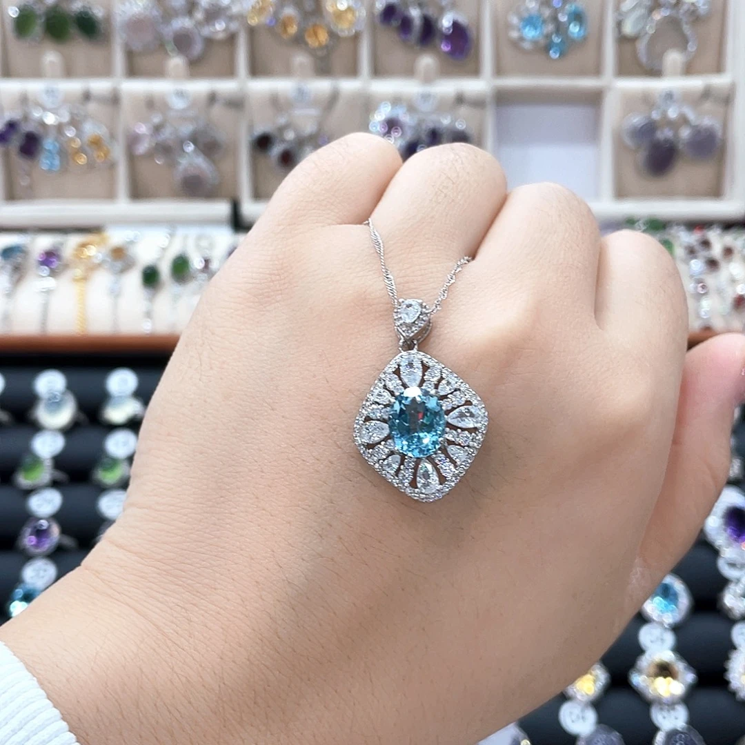 月***物托帕石吊坠(赠链)银S925镶嵌