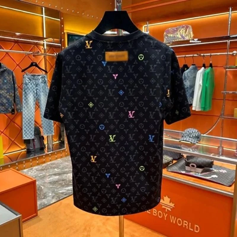 2025夏季新品圆领高级感时尚百搭短袖上衣字母印花贴布男女同款