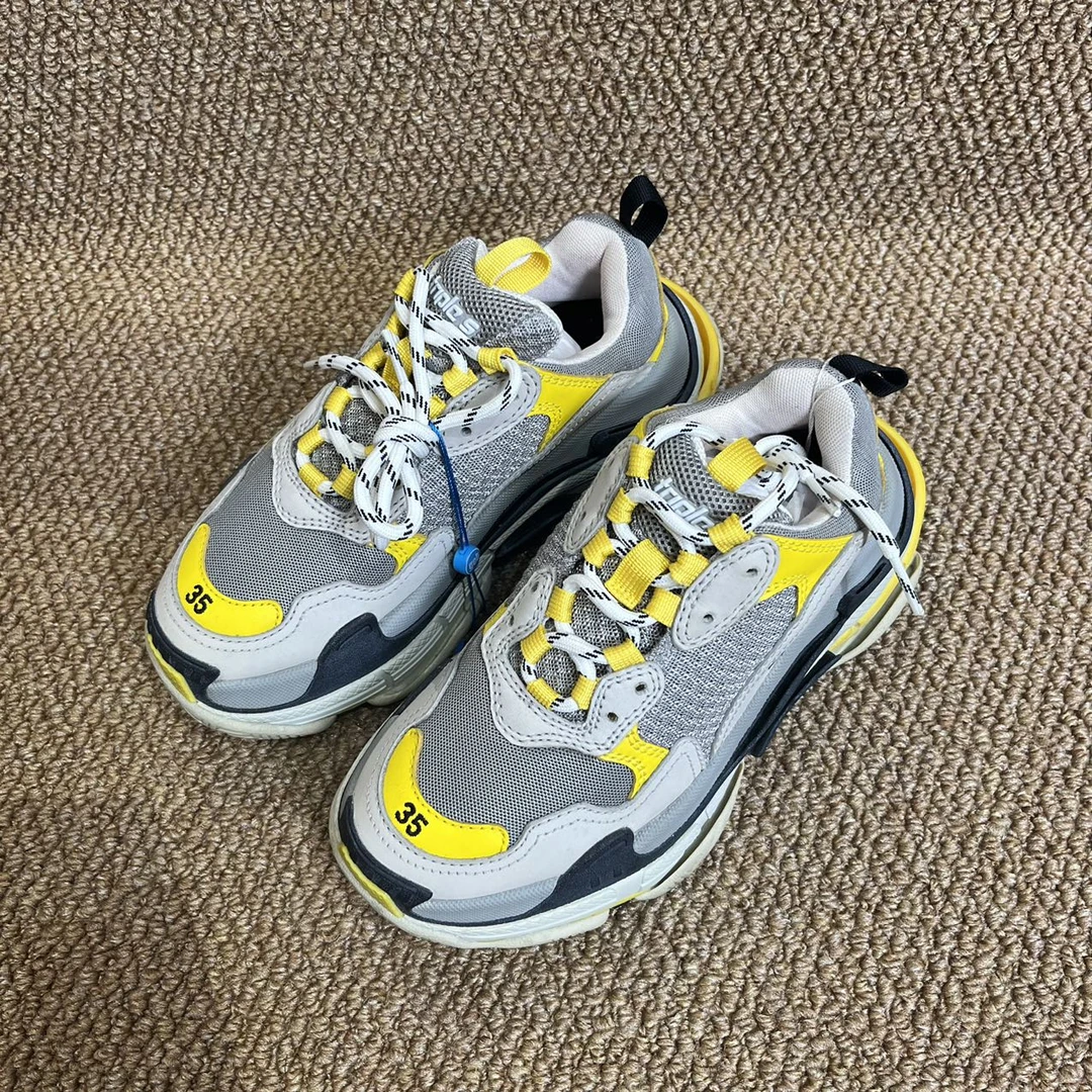 95新 Balenciaga/巴黎世家 蔚蓝/Triple S老爹鞋/35码/LZ0413L051