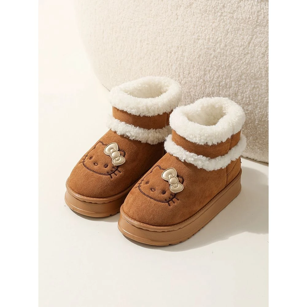 奥古狮登【撤柜】hellokitty联名雪地靴女2025冬季新款外穿厚底增高