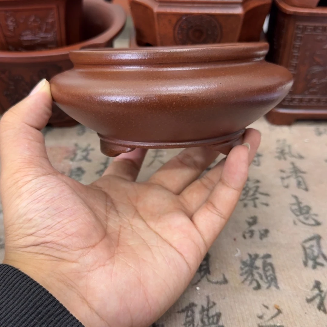 紫砂花盆10.5x5内经紫砂花盆