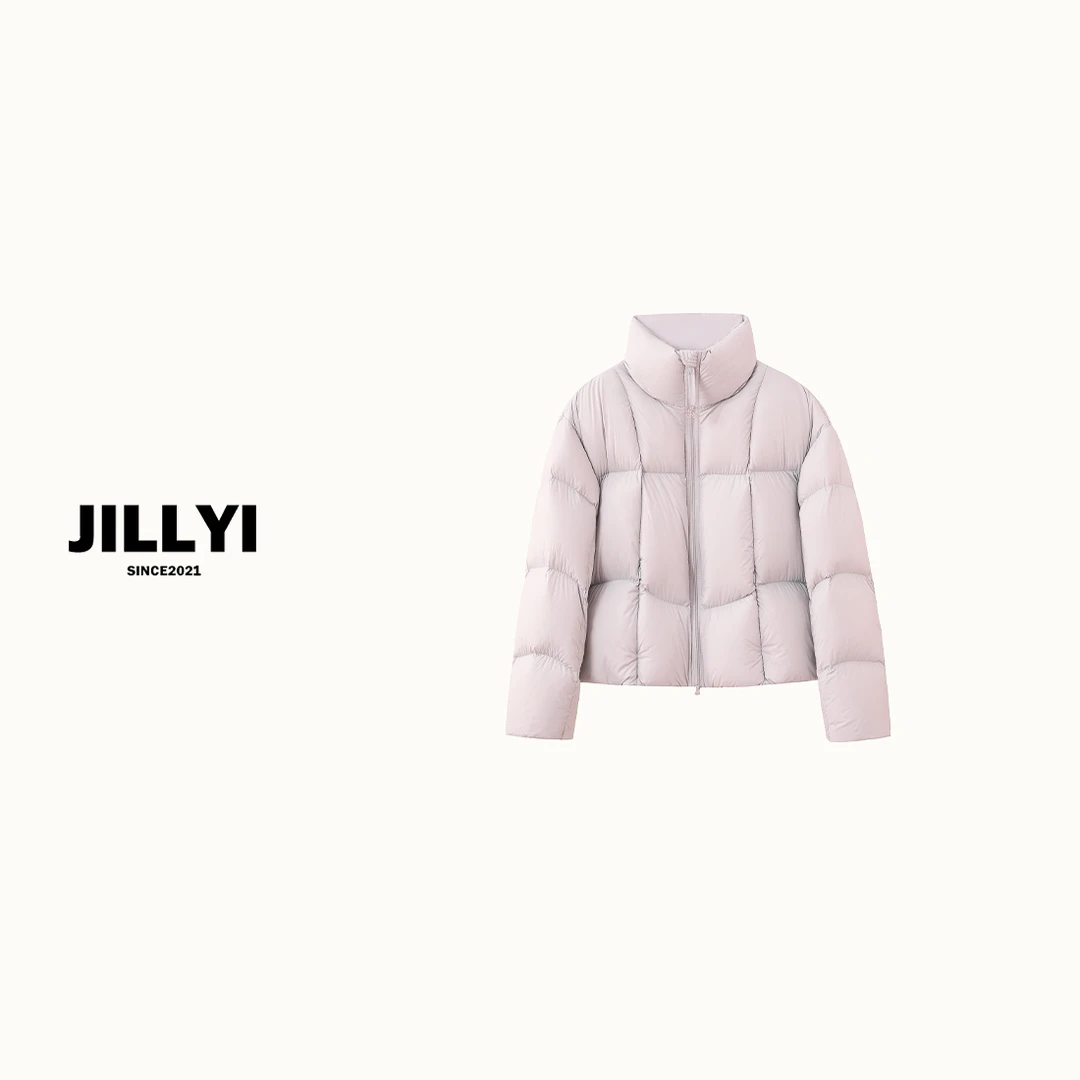 jillyi【BABY粉】粉色羽绒服纯色宝贝蓝厚款羽绒服短款保暖冬季