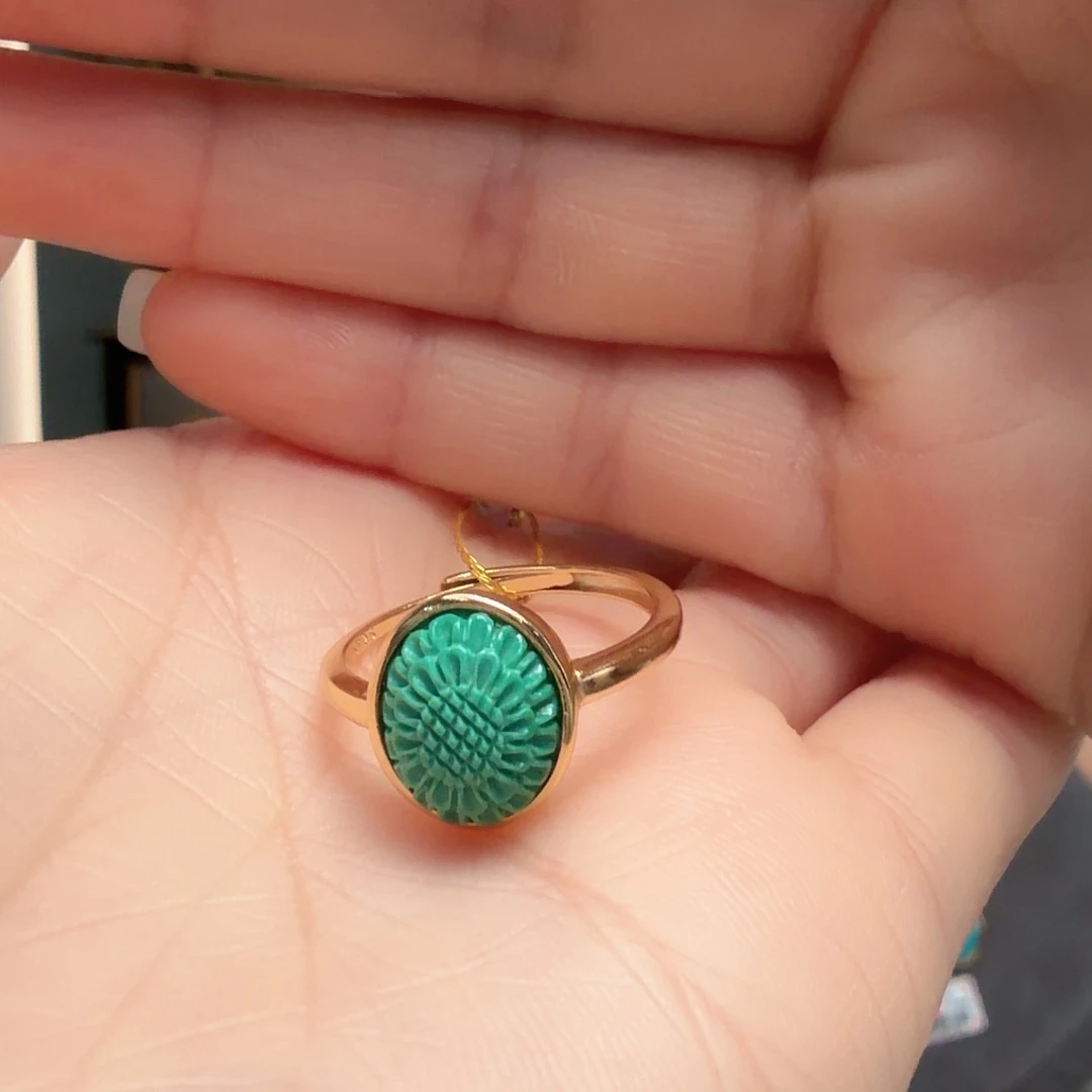 绿松石银S925镶嵌戒指