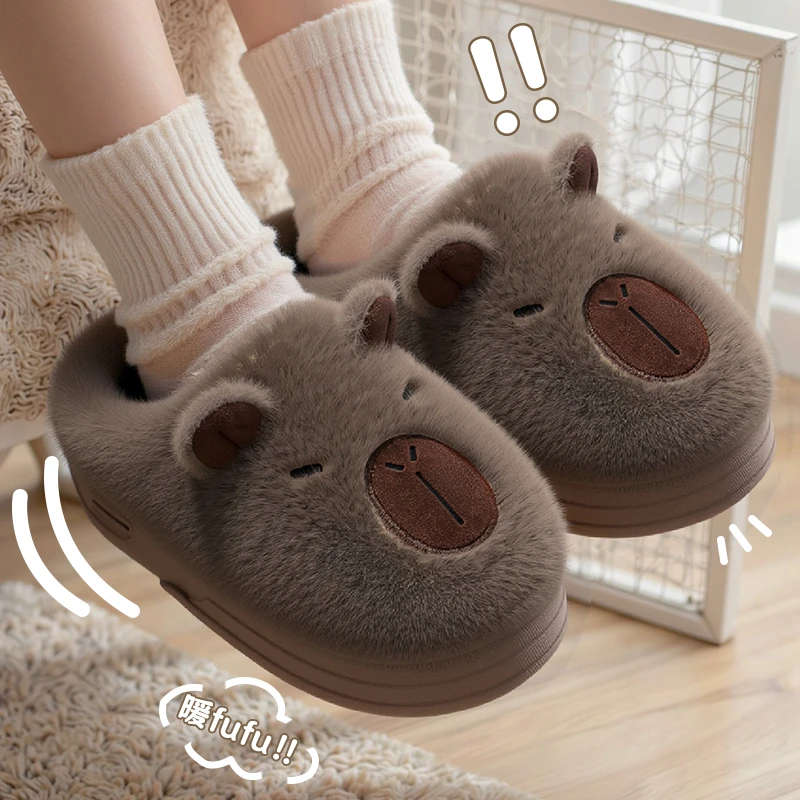 棉拖鞋加绒室内家居2025冬季新款保暖棉鞋女士防滑厚底情侣棉拖