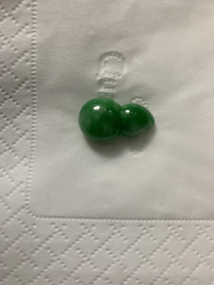 A货葫芦戒面浓绿阳绿镶嵌件小精品气质款
