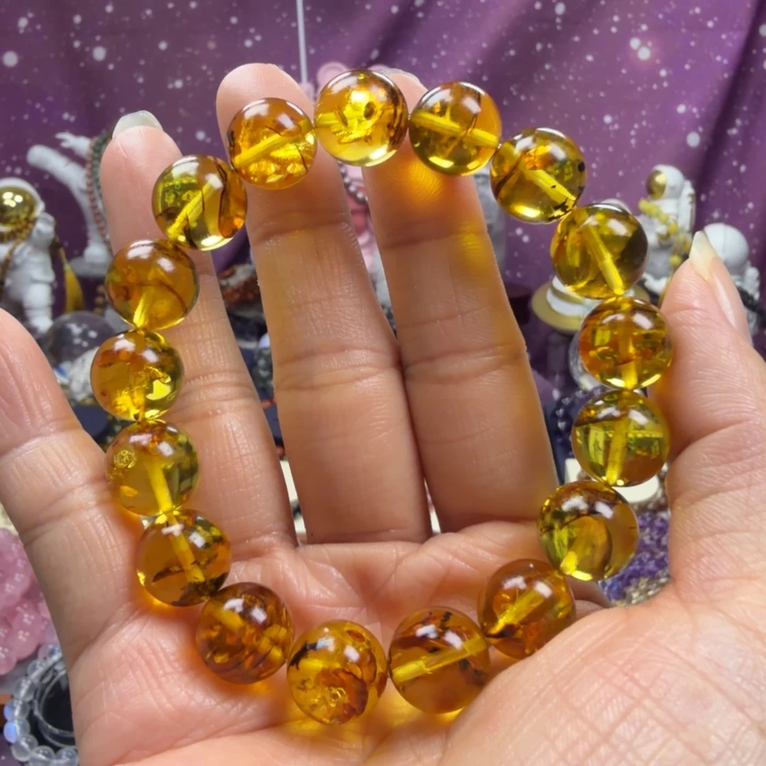 江***）琥珀（花珀）未镶嵌手串花珀手串