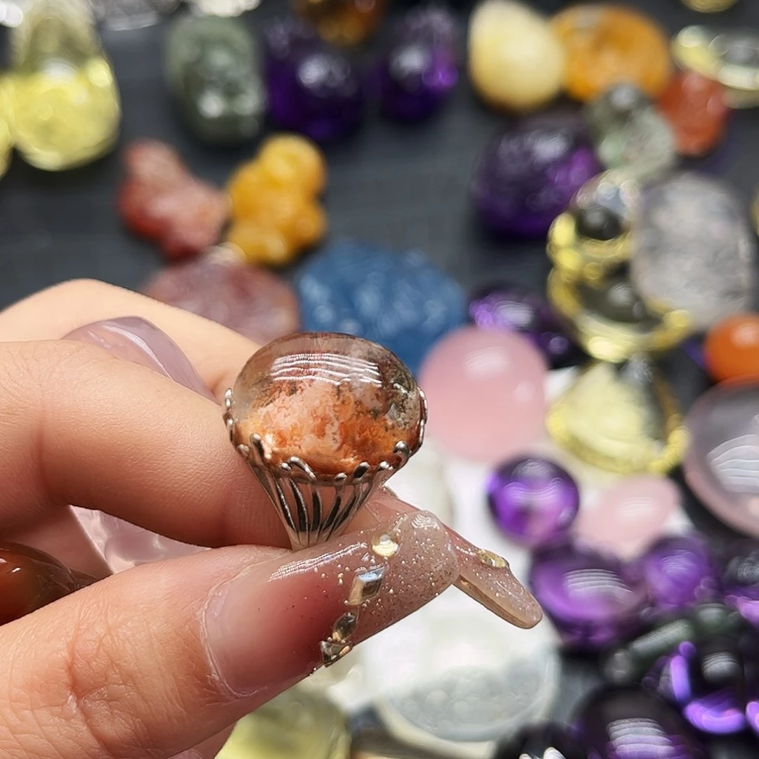 水晶吊坠(不含链)未镶嵌榴***骨