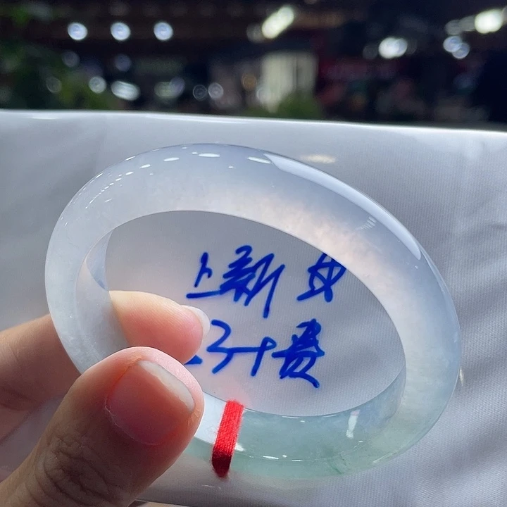 翡翠未镶嵌手镯5号 53+贵妃 半山水炸光