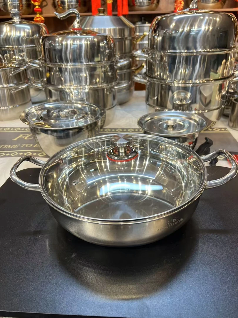 BH/不锈钢32CM火锅大容量汤锅家用炖煮锅专用大口径厨房通用