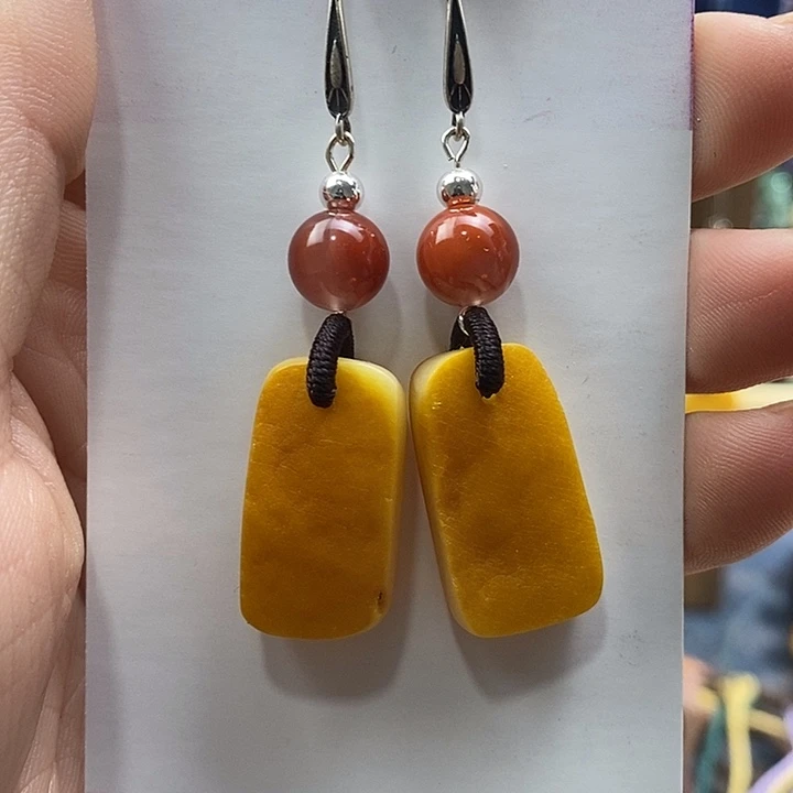 蜜蜡未镶嵌耳饰耳饰