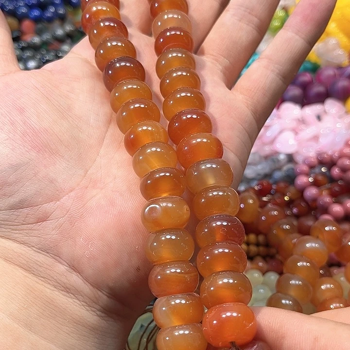 玛瑙/玉髓合金珠宝半成品玛瑙算盘一条16mm