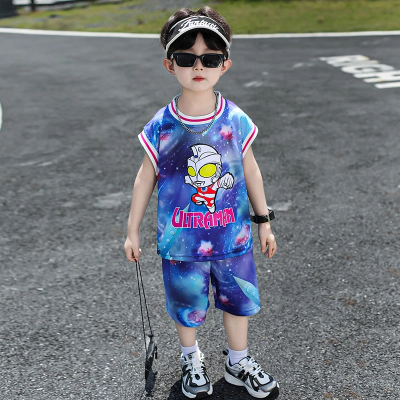 男童夏装背心套装2025款儿童奥特曼无袖两件套洋气宝宝夏季运动服