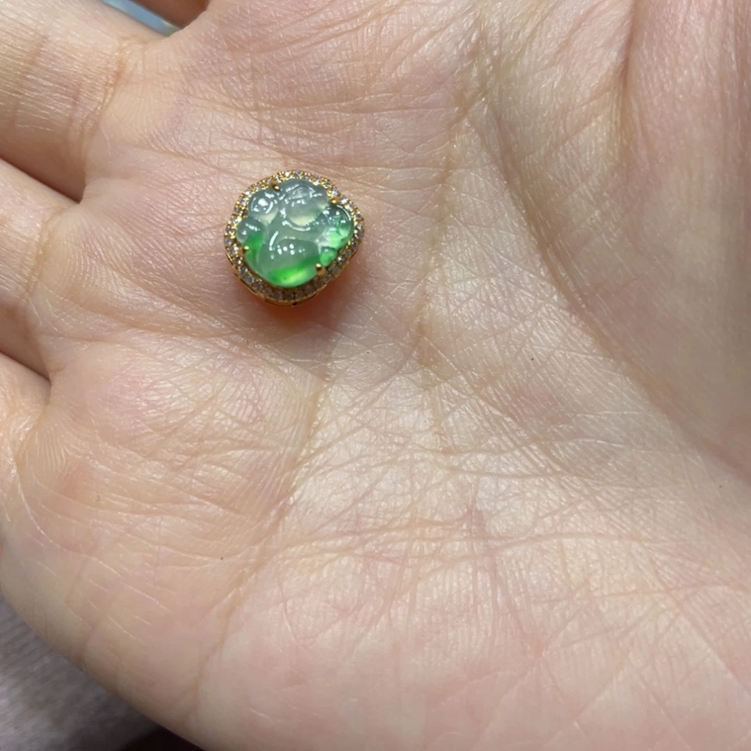 翡翠颈饰18K金镶嵌绥*天然