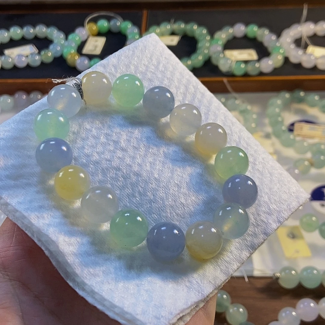 定制翡翠未镶嵌翡翠手串卡12.6