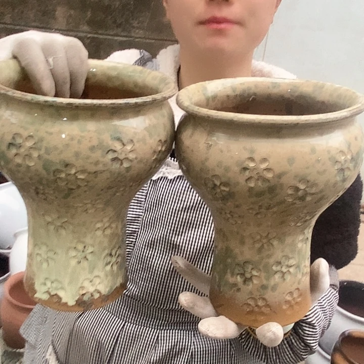 紫砂花盆瑕疵口17高22