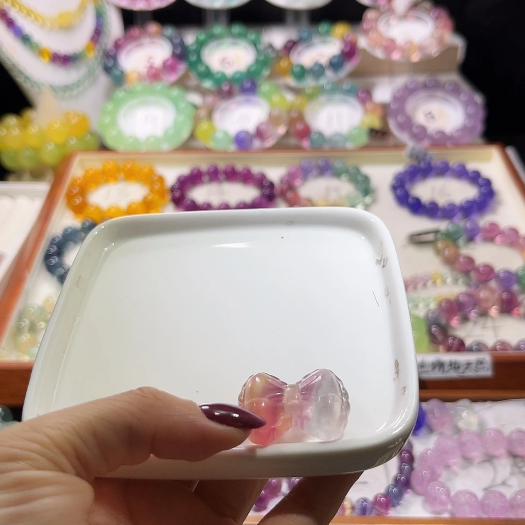 未镶嵌手链萤石渐变蝴蝶结
