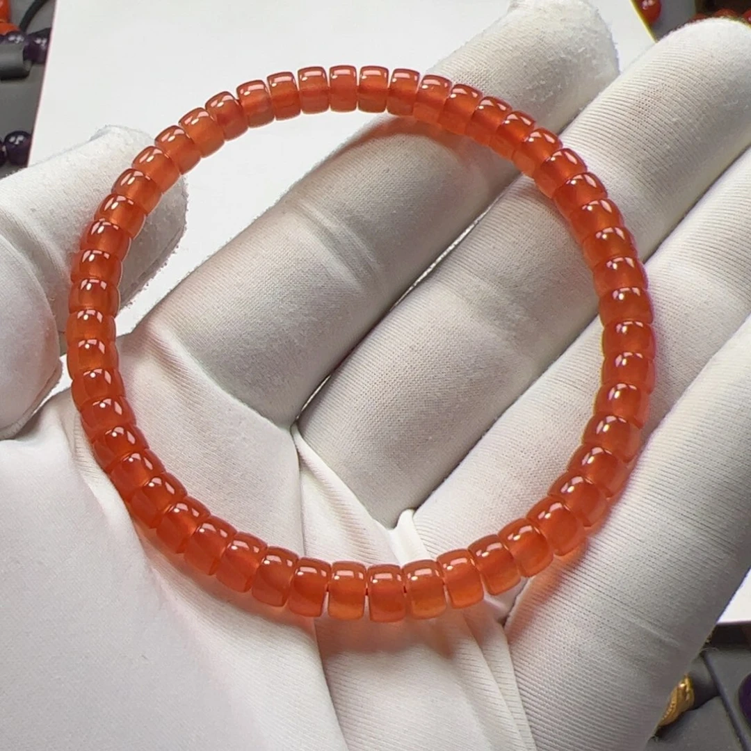 南红玛瑙手串未镶嵌福利款5mm原矿精品冰红直切手串