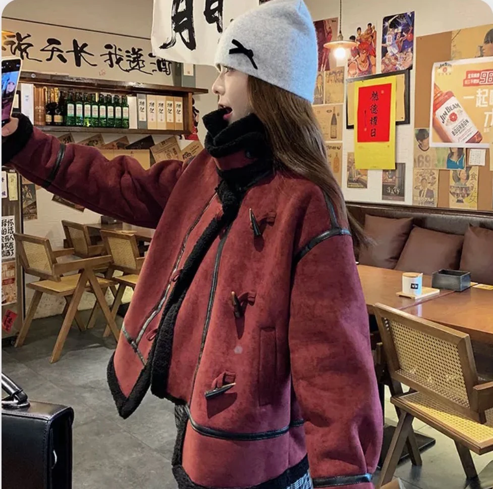 常规女常规款短外套外套百搭上衣羊羔绒短款韩版秋冬