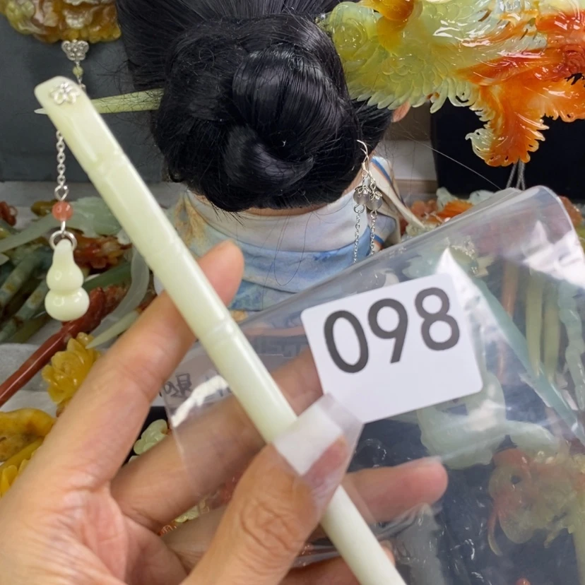 【闪购商品】岫玉发饰未镶嵌陈*