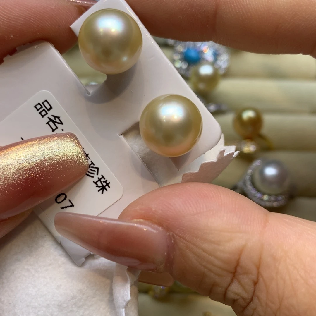 银S925镶嵌耳饰海水珍珠