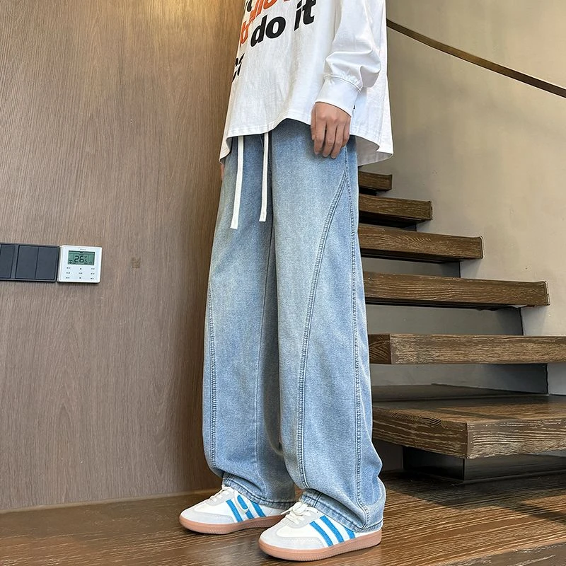 牛仔裤男宽松男士春秋2025新款潮流休闲长裤高街男生直筒美式裤子
