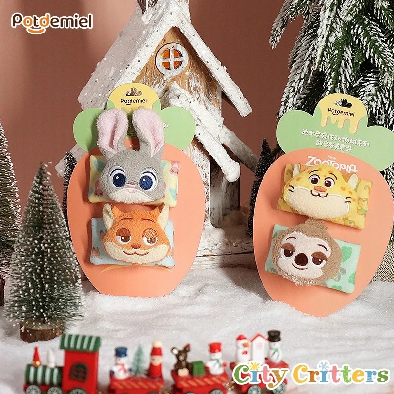 potdemiel蜂蜜罐正版迪士尼疯狂动物城星际史迪奇发夹一对套配饰