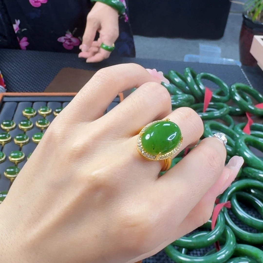 和田玉（碧玉）戒指合金