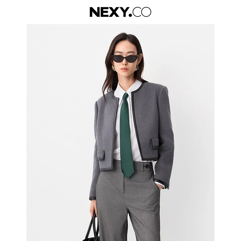NEXY.CO/奈蔻中厚外套|短款|小香风|羊毛|显瘦|百搭|XL01127X2