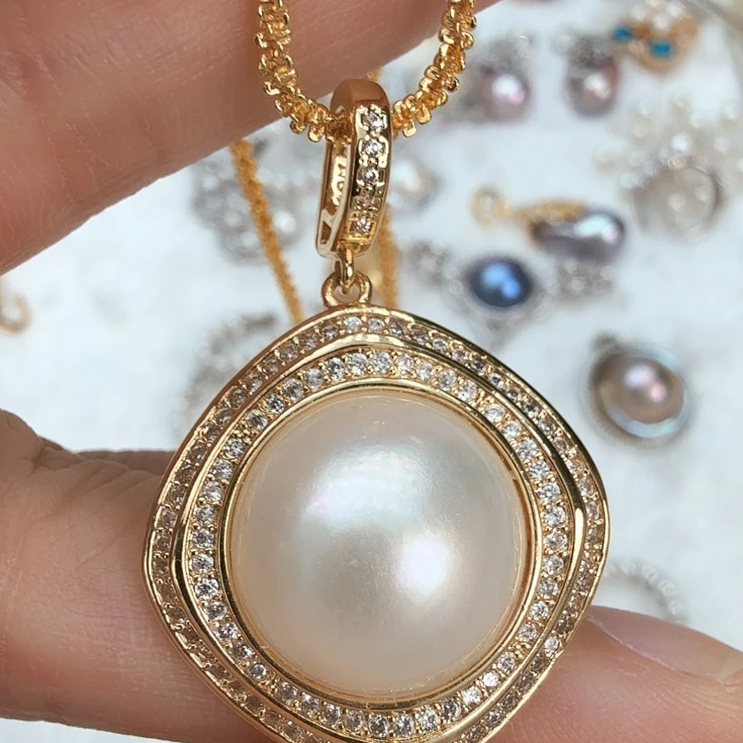 拼合珍珠（马贝珠）未镶嵌颈饰