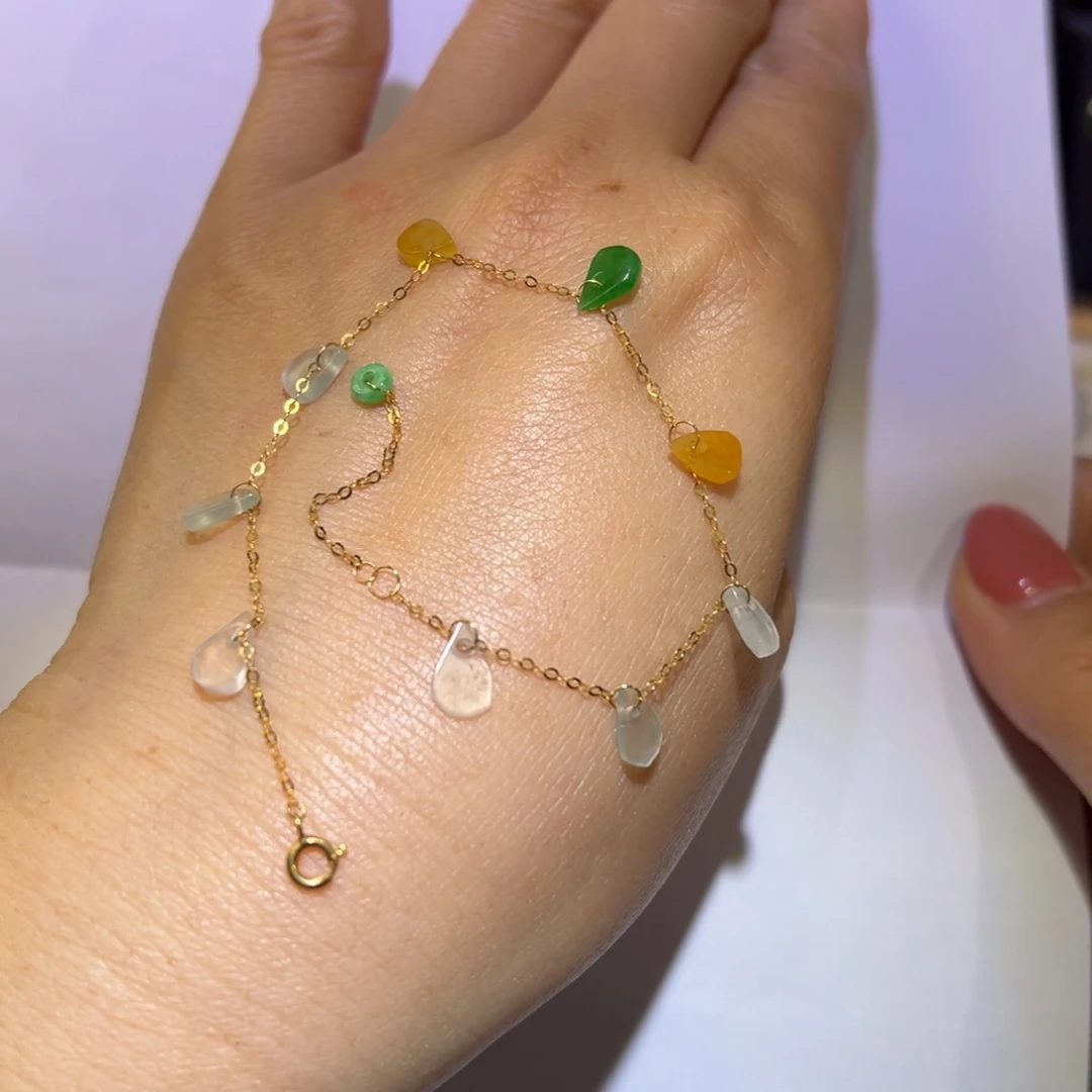 翡翠颈饰18K金镶嵌手链