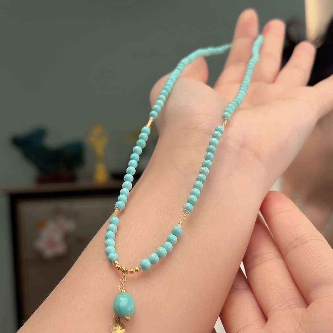 绿松石18K金镶嵌颈饰