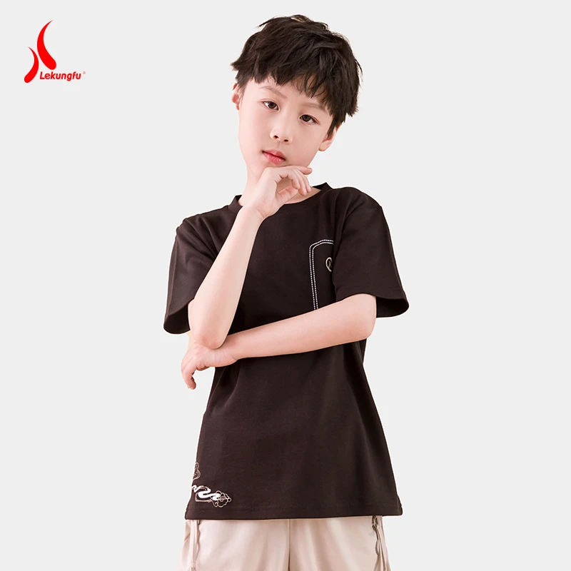 lekungfu云麟夏季T恤休闲原创简约重工刺绣武术服棉质短袖男女