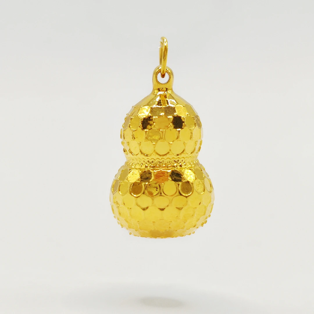 【玉总专属】18K金爆闪碎碎冰葫芦吊坠 不含链 0612 A5