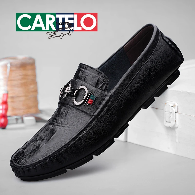 CARTELO/卡帝乐鳄鱼韩版豆豆鞋驾车豆豆鞋男士时尚百搭透气