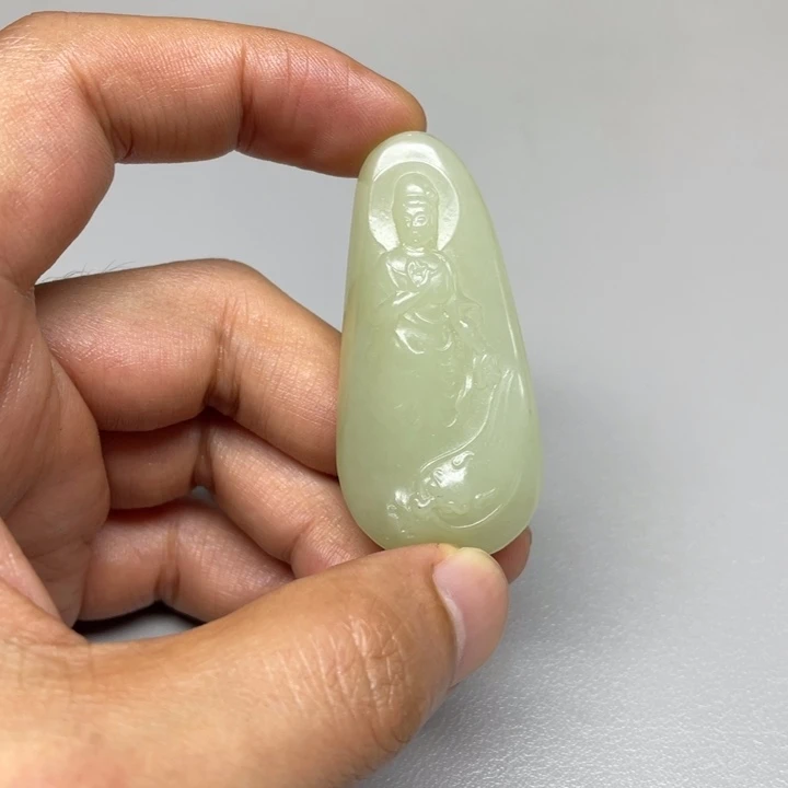 和田玉未镶嵌吊坠(不含链)商*波