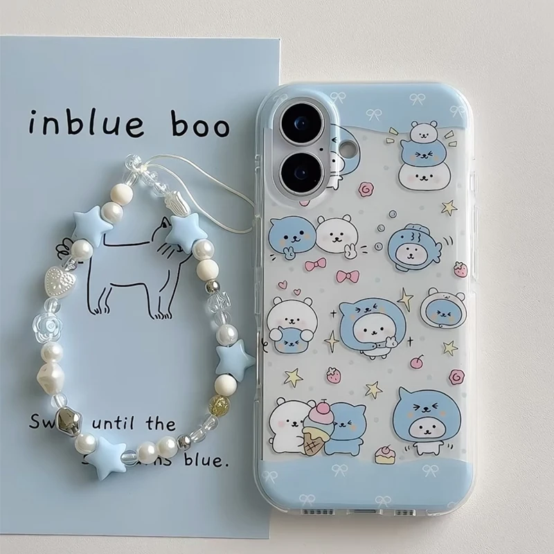 卡通比耶酷儿自嘲熊链条适用苹果16/15pro手机壳华为vivo小米oppo